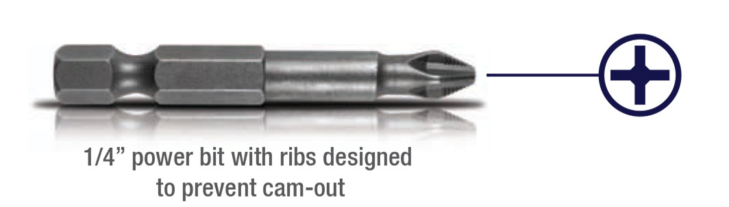 PHILLIPS RIBBED POWER BITS